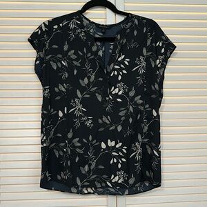 Navy Blue and White Blouse